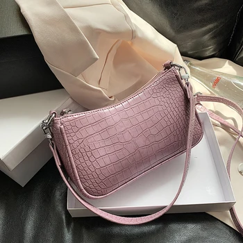 

Purple Small Stone Pattern PU Leather Shoulder Bags For Women 2020 Summer Travel Crossbody Handbags Lady Cross Body Bag