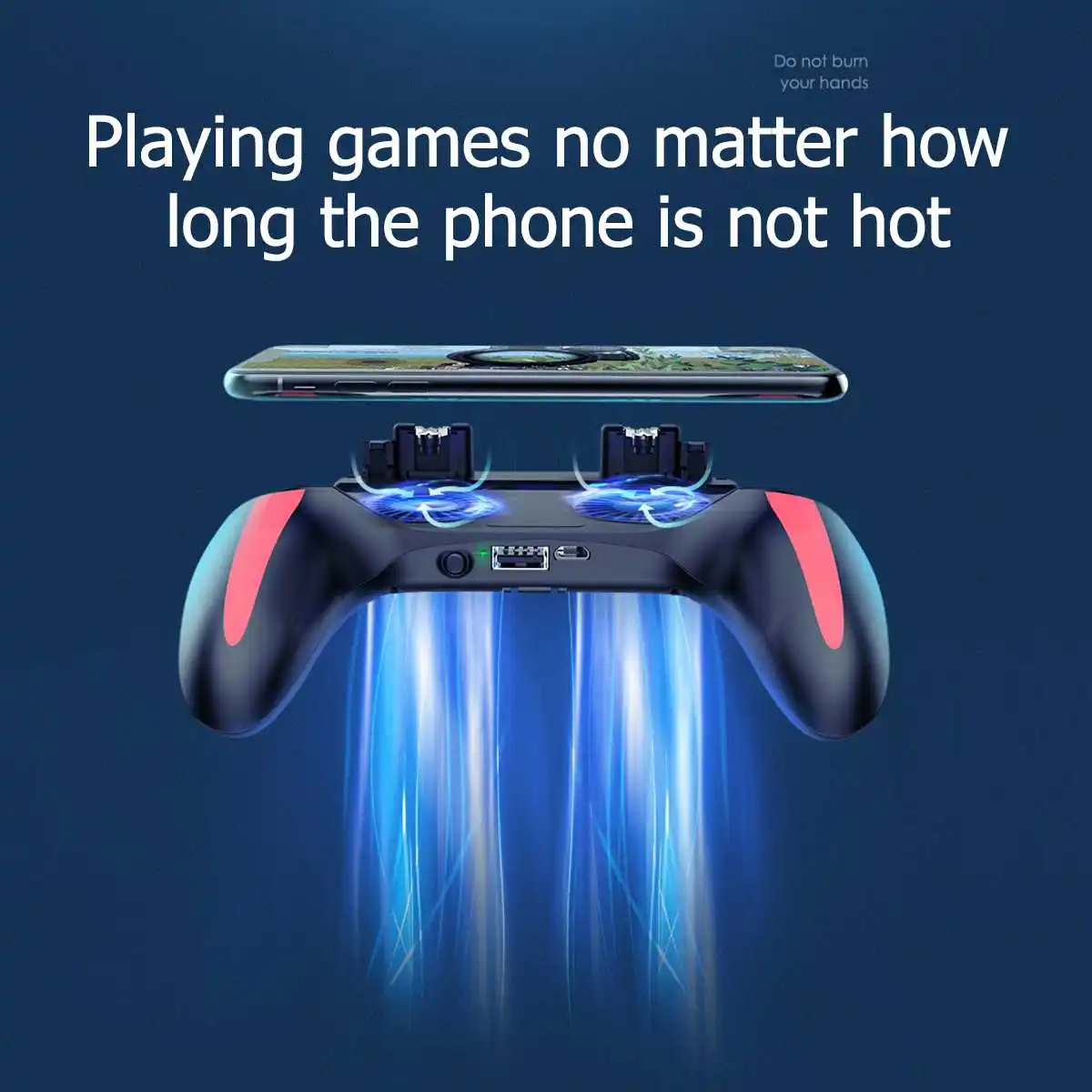  All-in-One Mobile Game Controller Gamepad For PUBG Double Cooling Fan 5000mAh H10 Shooter Joystick 