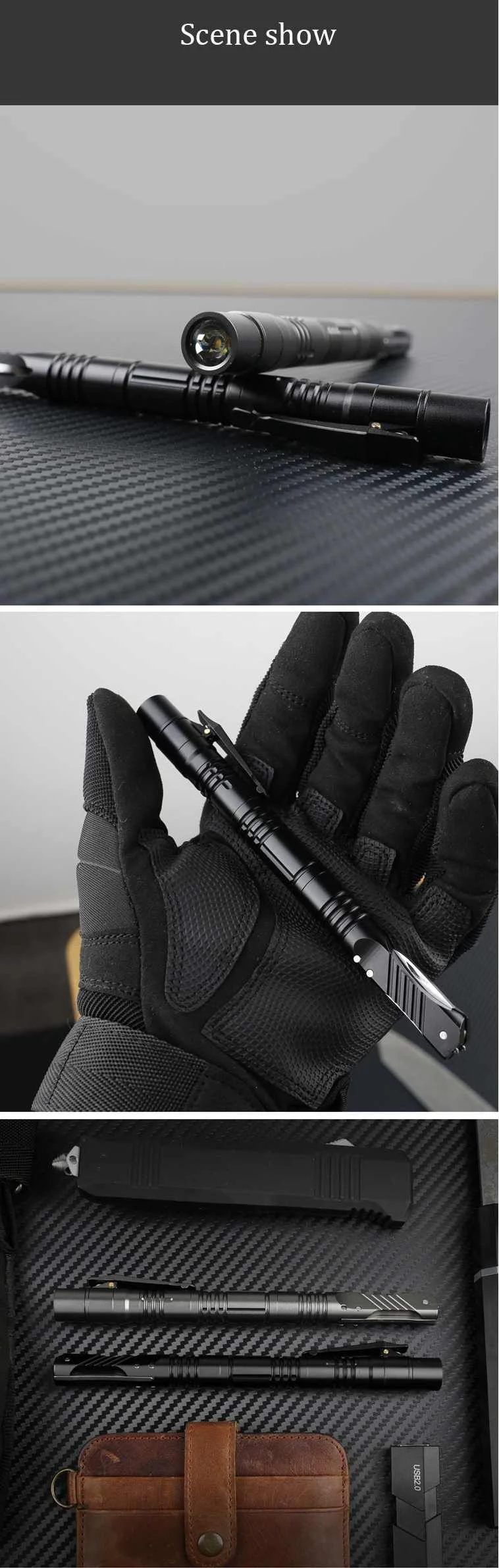 Многофункциональный перезаряжаемый фонарик тактическая ручка для самообороны самозащиты анти-волк Divine Защитная ручка пишущие ручки факел