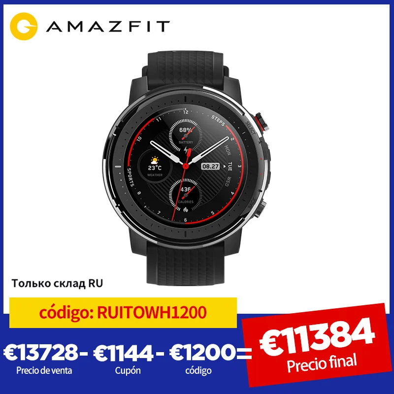 IN Stock Global Version New Amazfit Stratos 3 Smart Watch GPS 5ATM Bluetooth Music Dual Mode 14 Days Smartwatch For Android 2019