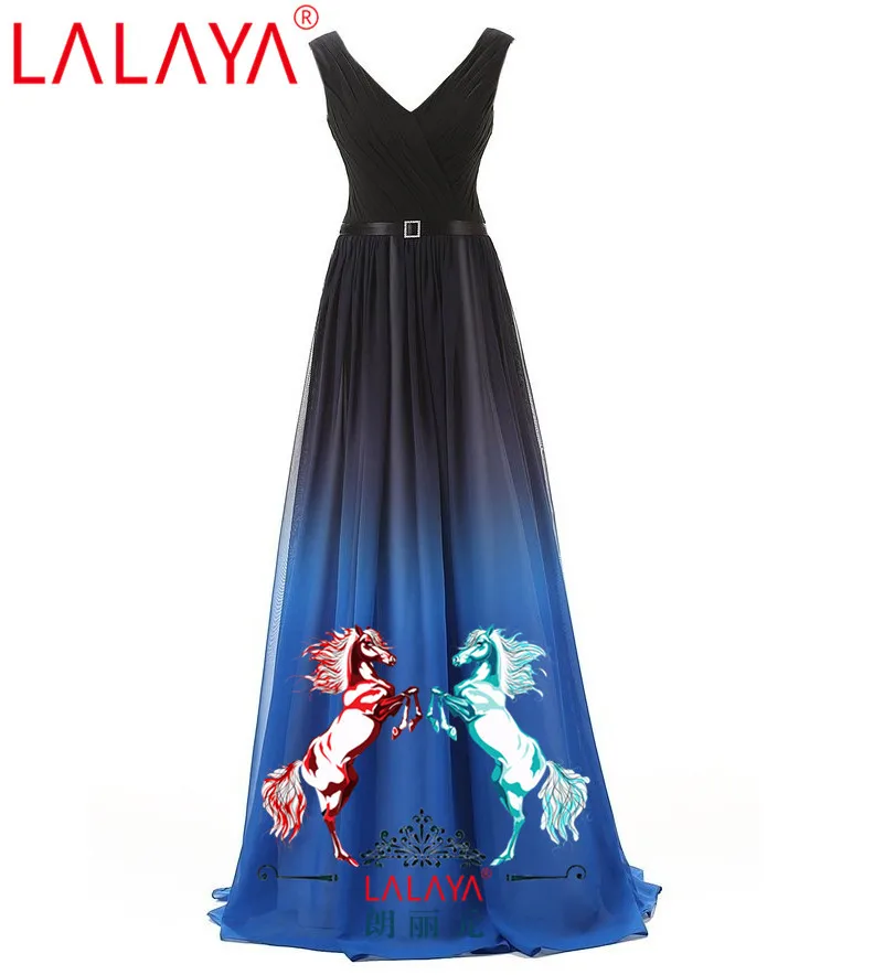 Vestidos de Noite Aniversário até o Chão Vestidos para o Baile Colorido Chiffon Longo V-neck Couro Cinto Feminino 2021 9 High Quality Casamentos e Eventos
