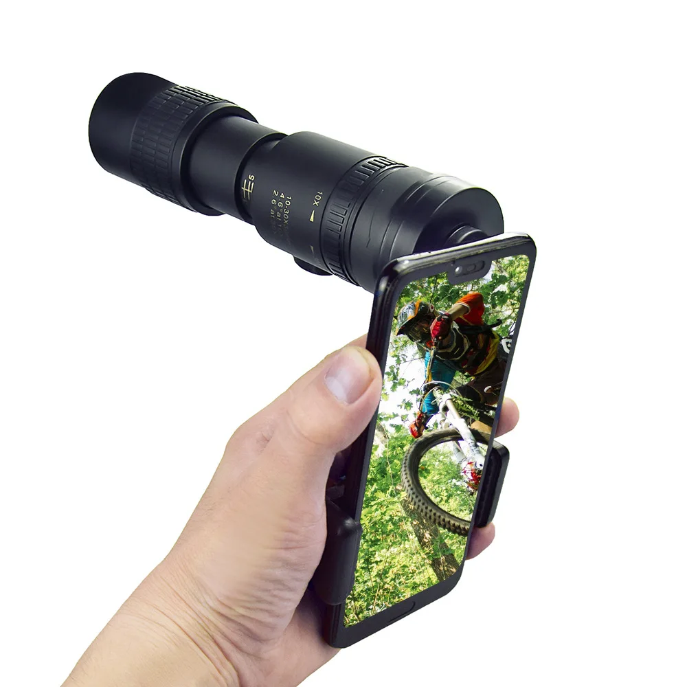 

4K 10-300X40mm Super Telephoto Zoom Monocular Telescope Portable Monocular Binoculars for Beach Travel Mobile Cell Phone Lens