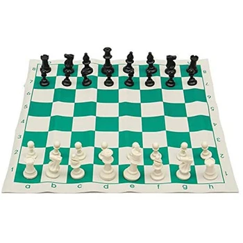 

Portable Chess Traditional Chessboard Set for Tournament Club with Roll-Up Board Chess Game