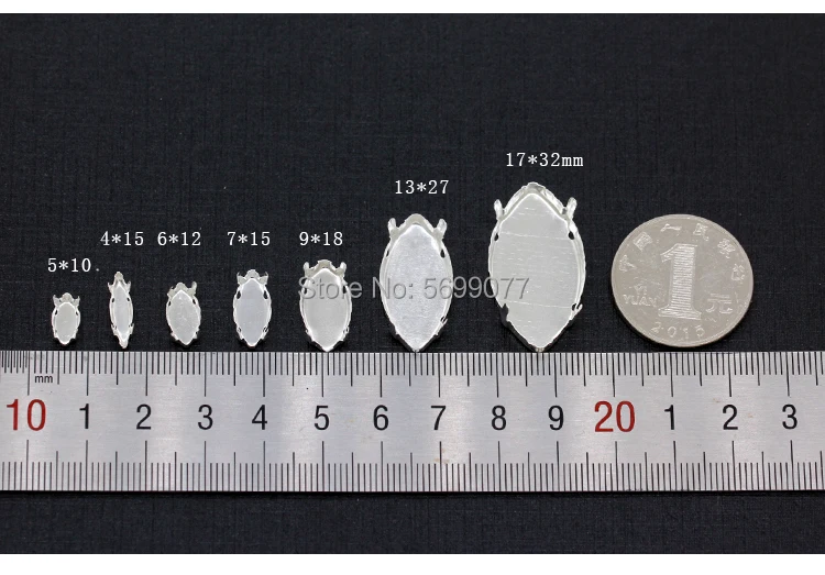 30P Kupfer leere Krallenfassungen für ausgefallene Steine Silber runde Strasssteine Klaue Silver zum Aufnähen von Set Strasssteinen Basisklauen – Detail 15