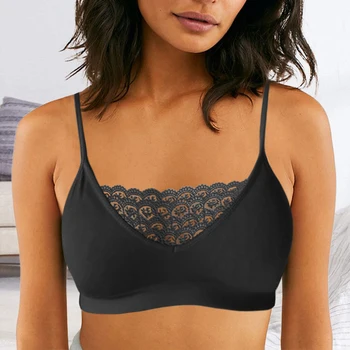 

2020 Fashion Sexy Women Lace Vest Chest Cropped Tops Small Straps Sexy Elastic Cage Camisole Tank Tops New Sports Vest