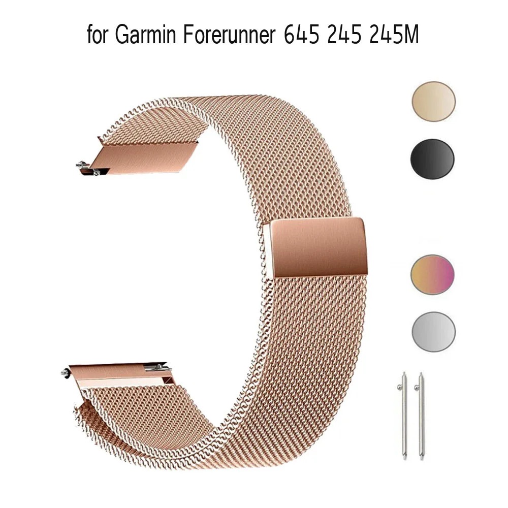 20 мм/22 мм нержавеющая сталь ремешок для смарт часов Garmin Forerunner 645 245 245M vivomove HR Vivoactive 3