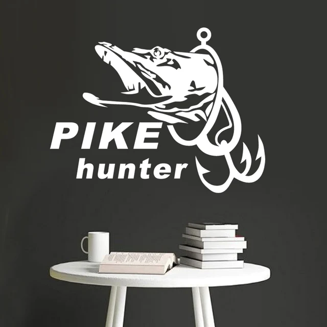 XWQ Pike Hunter Fishing Hood Tailgate Side Window Decal Car Truck Sticker  Decoration 