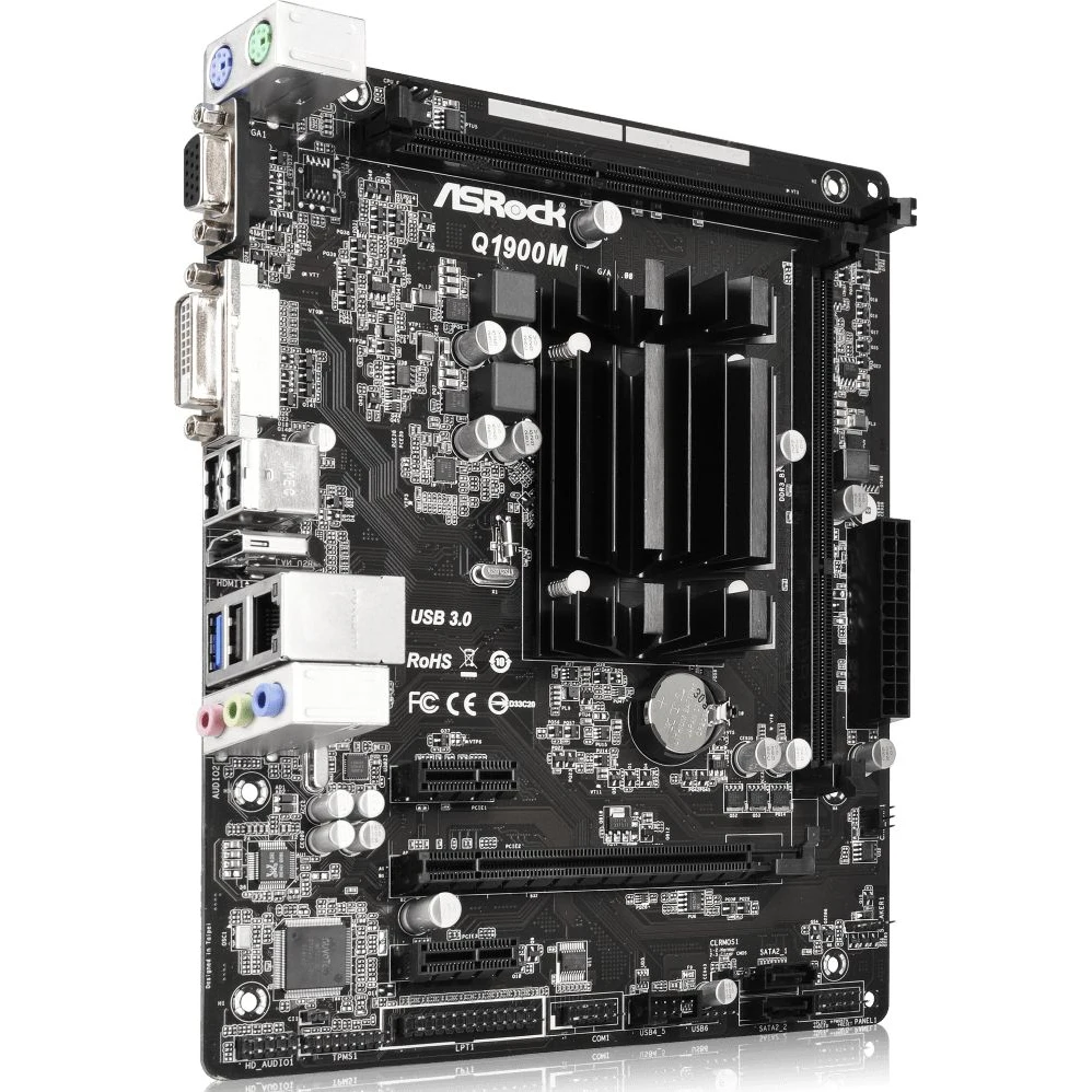 Motherboard ASRock Q1900M mATX AC'97 8ch(7.1) GbLAN+ VGA+ DVI+ HDMI