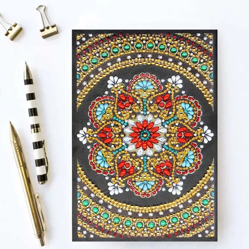 50 Pages Diamond Painting Notebook DIY Mandala Special Shaped Embroidery Cross Stitch A5 Diary Book Craft