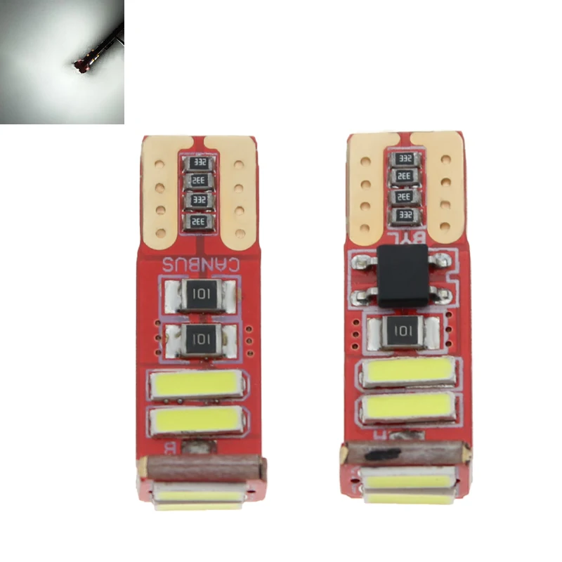 

10 светодиодный т., Автомобильные светодиодные лампы Canbus 168 T10 7020 6SMD