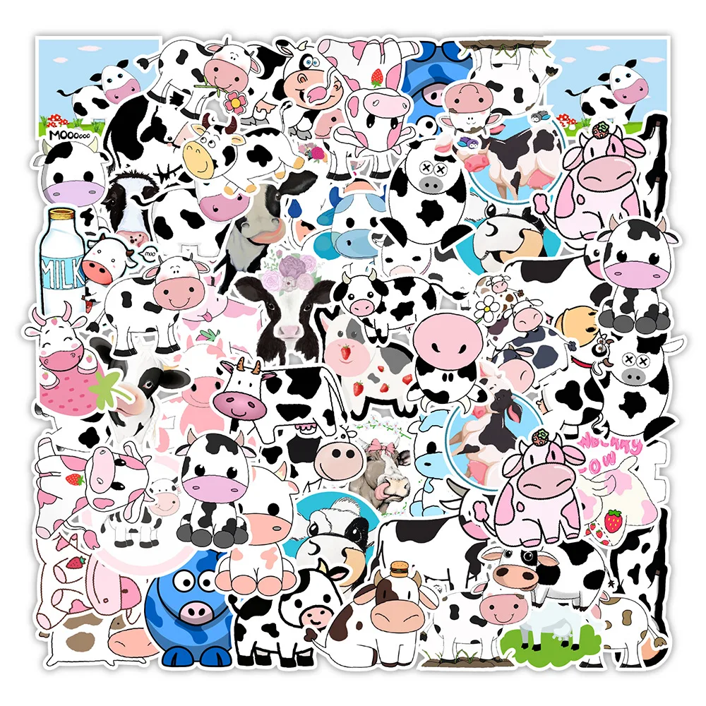 Milk Cow Stickers 50pcs For Notebook Laptop Stationery Scrapbook decorative stickers self adhesive stickers stationery stickers paper stickers adhesive stickers diy scrapbooking accessories