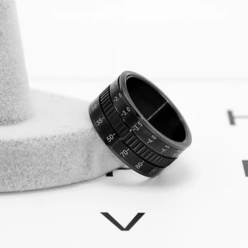 

Hot Sale Rotatable Camera Lens Rings 12mm Titanium Stainless Steel Rings For Trendy Men Jewelry 2020