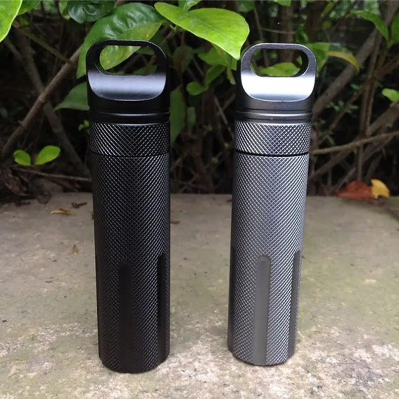 

Strong CNC Outdoor Waterproof Emergency First Aid Survival Pill Bottle Camping EDC Tank Box for Cigarettes /Matches Accessory 3