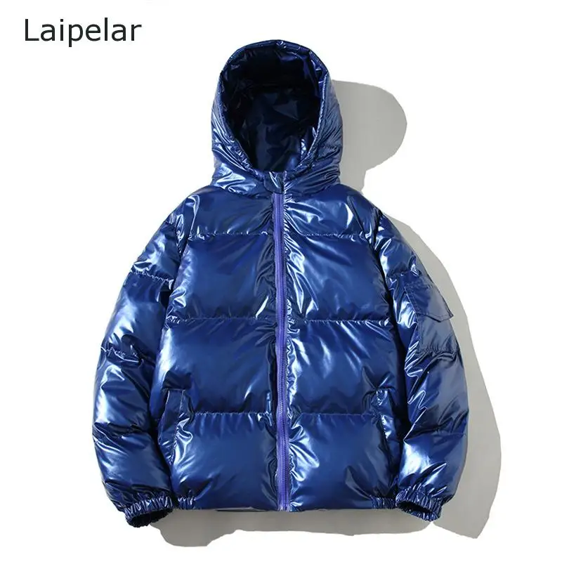 

Мужское зимнее модное Яркое пальто с капюшоном, плотное облегающее хлопковое пальто в Корейском стиле, Трендовое теплое пальто