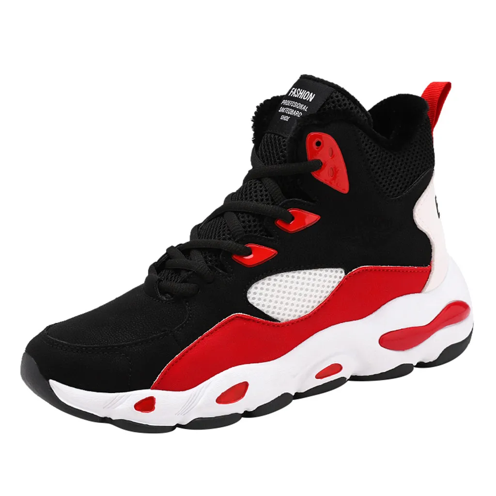 Кроссовки SAGACE мужские сетчатые дышащие высокие с поясом вельветовые Теплые