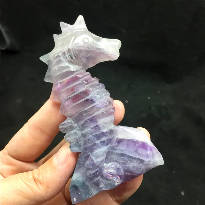 売り廉価 煙水晶手彫り タツノオトシゴ 経典 Iege Edu Mk