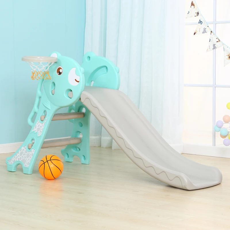 Blue slide 2 Домашние BabySlide Пластик долговечно с баскетбольная коробка Комбинации детского сада Многофункциональная игрушка - Цвет: Blue slide 2