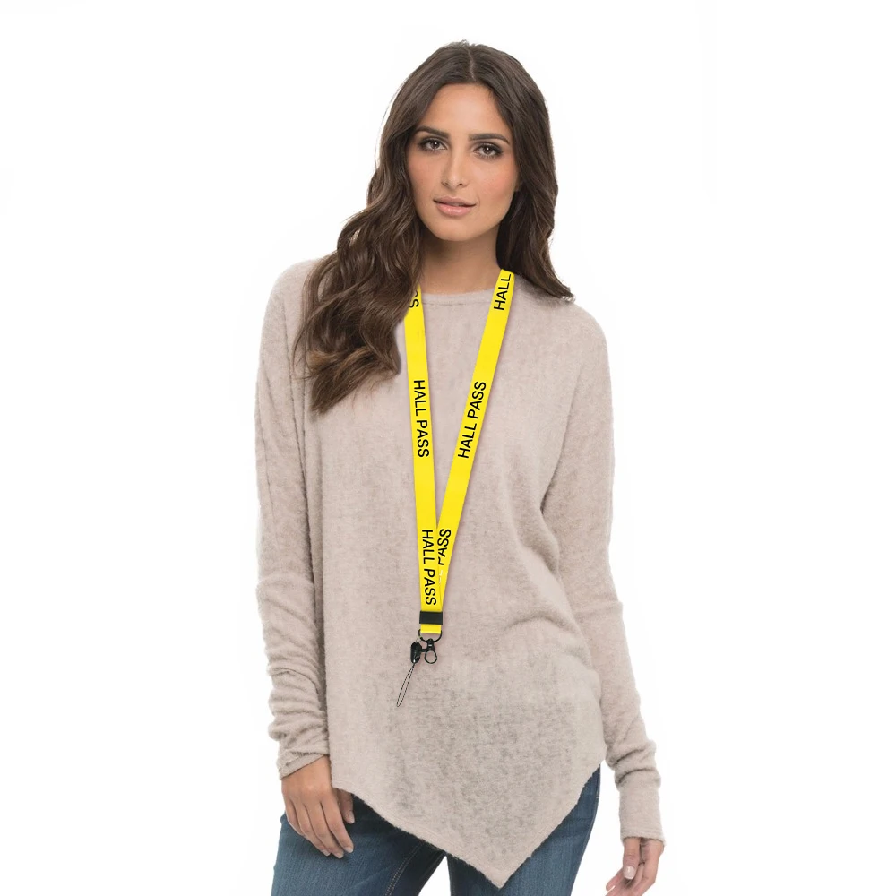 YELLOW Hall Pass Lanyards and School Passes Set Keychain Lanyard ID card Holder (7)