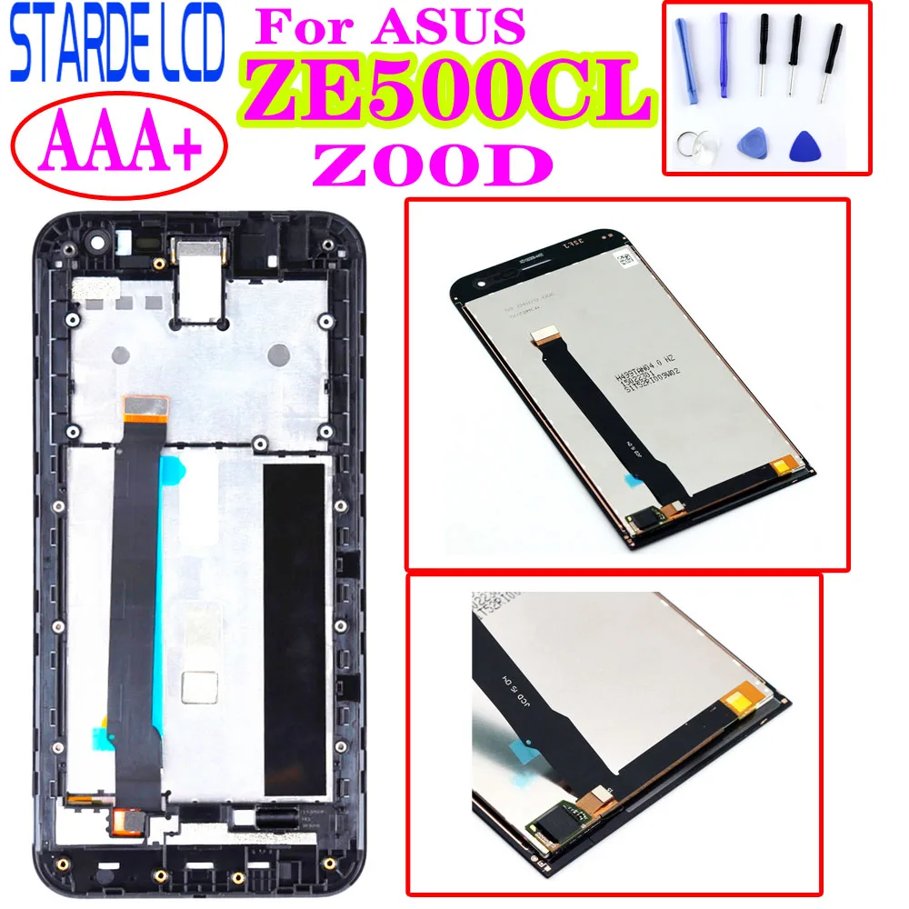 

Original 5.0" LCD for Asus Zenfone 2 ZE500CL Z00D LCD Digitizer Replacement ZE500CL Display Touch Screen with Frame