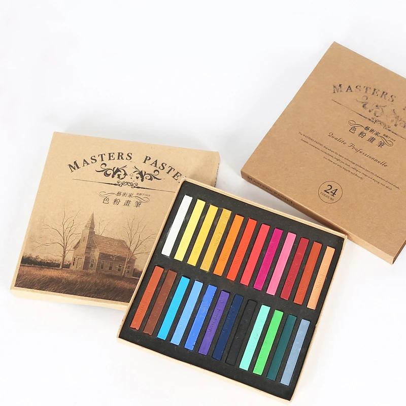 Colored Crayons Soft Dry Pastel 12/24/36/48 Colors/Set Art Drawing Set Chalk Color Crayon Brush Stationery