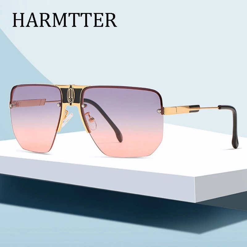 

2021 Fashion Luxury brand female sunglasses square MEN Driving Metal frame Gradient lens high quality women UV400