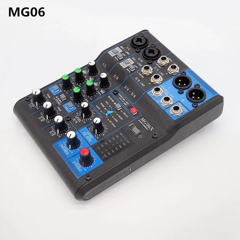 Звуковая консоль Finlemho DJ микшер MG06 профессиональное аудио 48 В фантомное питание