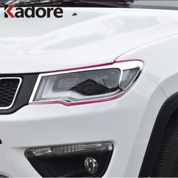 Для Jeep Compass 2017 2018 2019 хромированные наклейки на фары Накладка внешние аксессуары