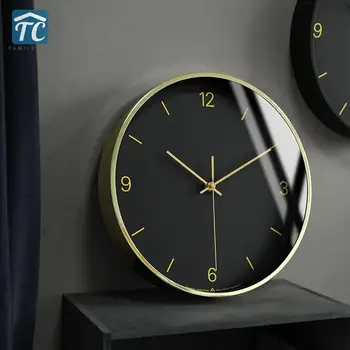 

Wall Clock Nordic Simple Light Luxury Living Room Modern Creative Free Punching Art Clocks Wall Hanging Bedroom Quiet