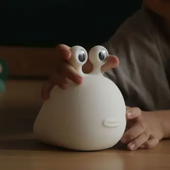 

Cute Soft Slug Shape Night Light with Touch Control USB Rechargeable Desktop Baby Kids LED Silicone Lamp Lighting Toy
