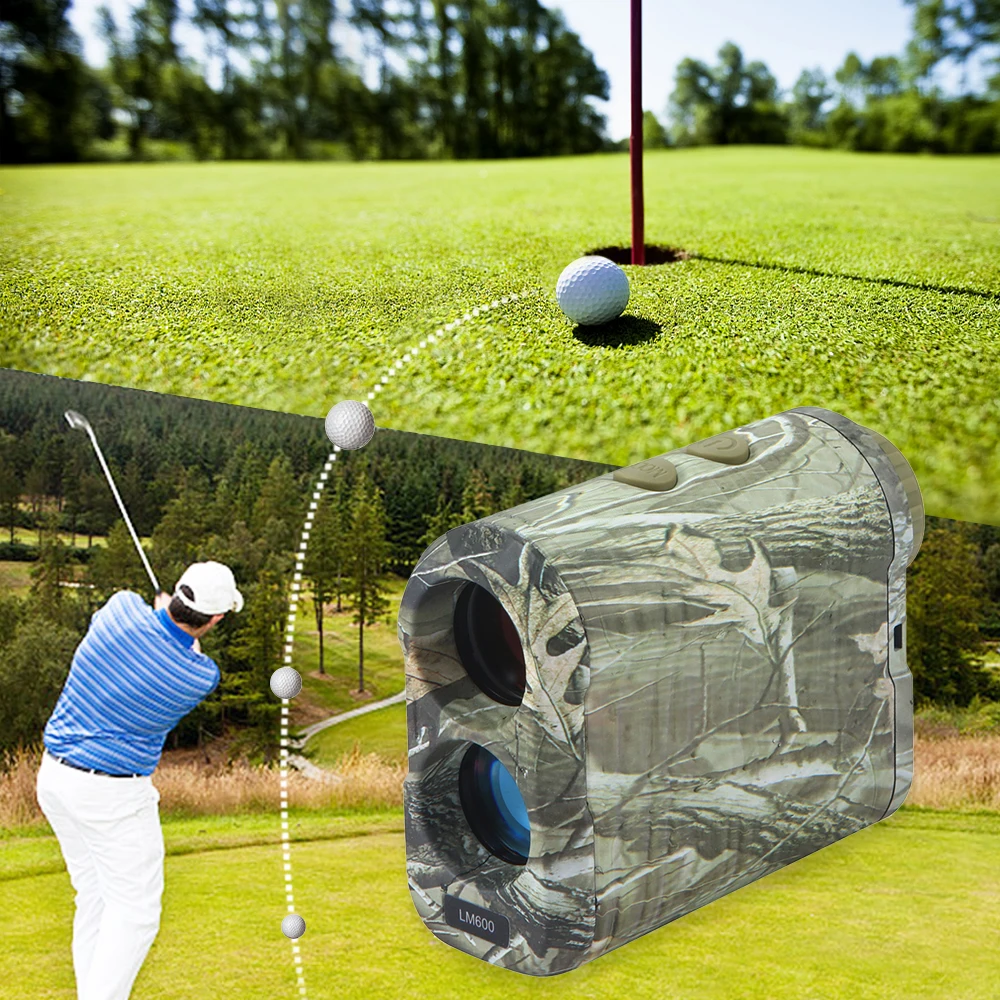

600M Golf Rangefinder 6X Distance Meter Speed Tester Range Finder with Carry Bag Hand Strap