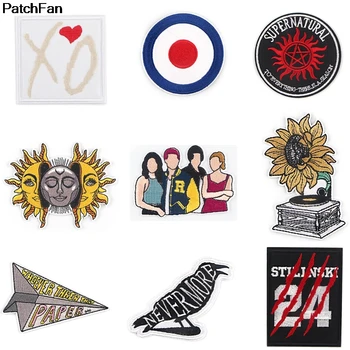 

20pcs/lot A3659 Patchfan Cartoon Tv Show Style Patch Embroidered Applique Iron Patch Design DIY Sew On Clothes Badge Sticker