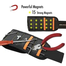 Магнитный браслет с 10/15 шт. сильные магниты винтовое сверло держатель мелких предметов электрик пояс для инструментов JS23