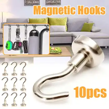 

10PCS/Set Hanger Hook strong magnetic sucker Shower Towel Bathroom Kitchen Wall Door Hook Hanger