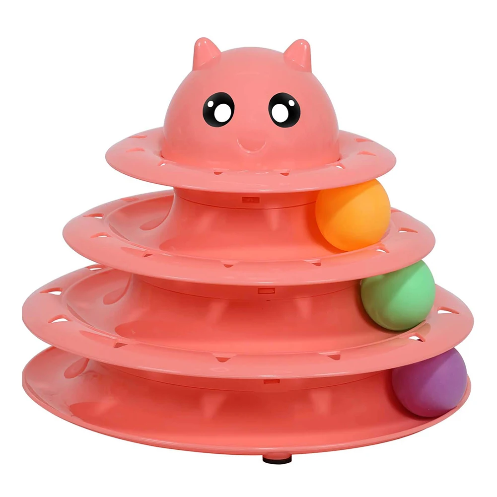 3 уровня Противоскользящий красочный шар головоломка башня трек Ролик кошка игрушка товар для животных