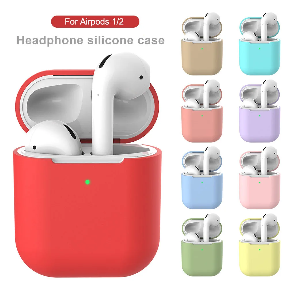 Silicone Cases For Apple Airpods 1/2 Protective Case Bluetooth Wireless Earphone Cover For Apple air pods Charging Box Bags