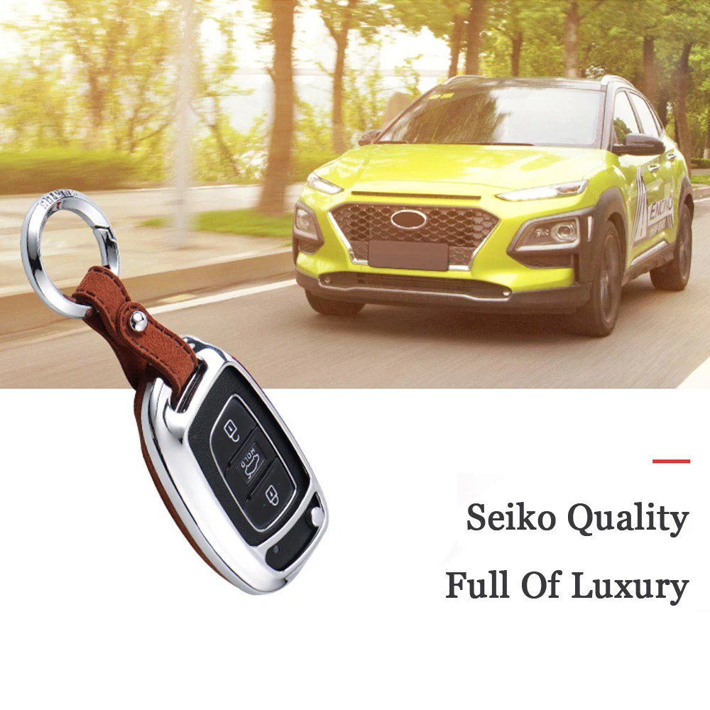 New Suede Leather 3 Button Folding Flip Key Case Fob Cover For Hyundai Creta I10 I30 HB20 Elantra/Santa Fe- key Pouch