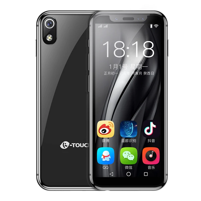 Маленький смартфон K-TOUCH I9 3,5 дюймов 3 Гб 32 г Face ID Android 8,1 2 Гб 16 Гб карманный мини Ультратонкий Роскошный телефон для мальчиков - Цвет: i9 Black