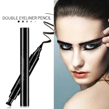 

Double-headed Eyeliner with Triangular Stamp Waterproof No Smudging Long Lasting SSwell