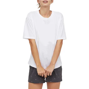 

Pajama Set Women White Cotton Cute Nightwear Sleepwear Nightie Home T Shirt Polka Dot Shorts Teen Girl Pjs Clothes Plus Size