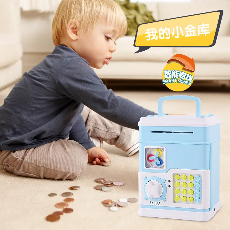 

Creative Automatic Volume Money ATM Cartoon Safe Box Coin Bank Cool Smart Password Lock Strange New Children