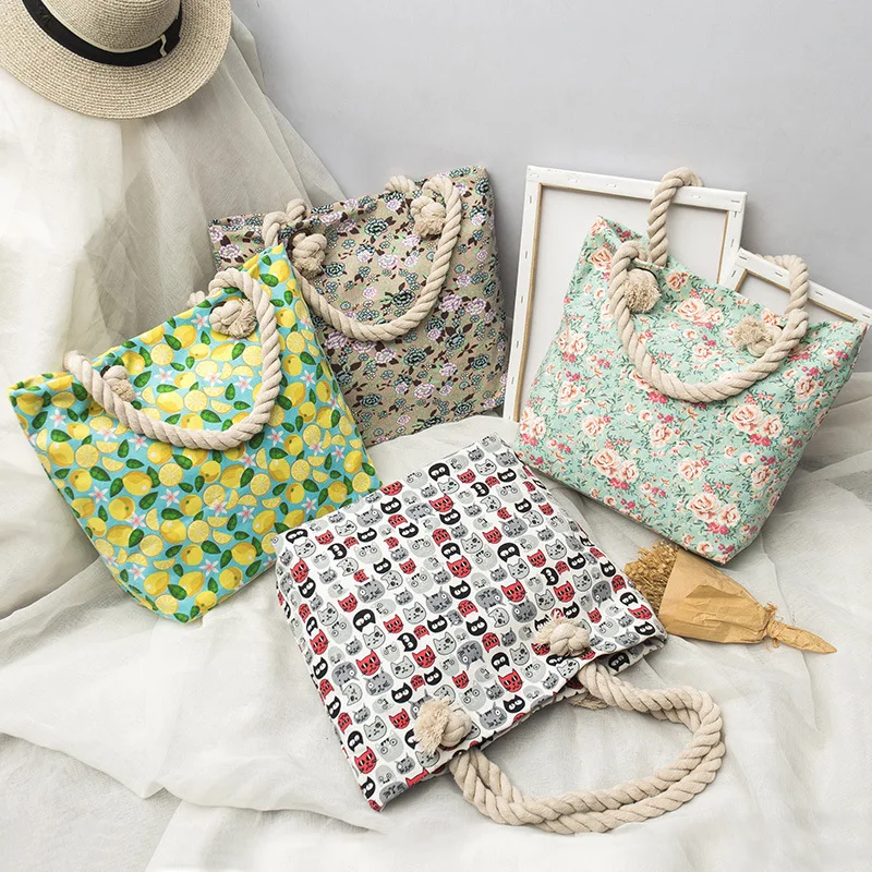 

Large Capacity Canvas Hand Mummy Bag Girl'S Eco-friendly Bag Diaper Bag Paper Towel Clothes Storage Bag Use