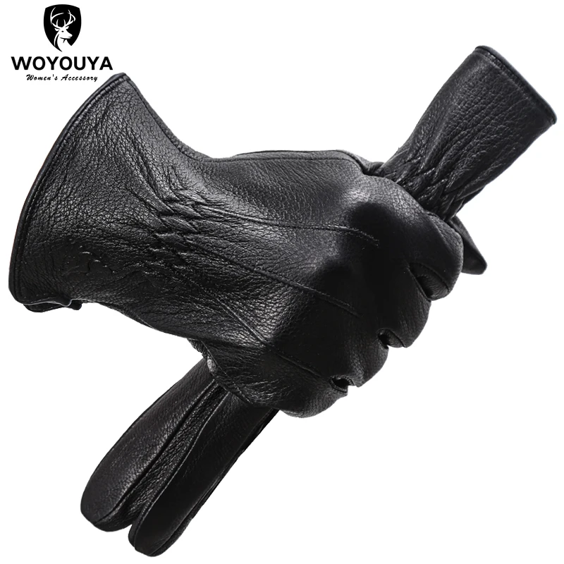 

Simple black sheepskin men's gloves,Comfortable warm winter gloves for men,Driving outdoors men's leather gloves-8007