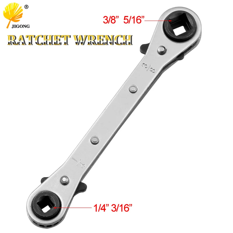 

Double End two-way Ratcheting Wrench Spanner Tool Gear Ring Wrench Ratchet Handle Chrome Vanadium 3/16" 1/4" 5/16" 3/8"