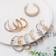 Модные маленькие серьги-манжеты в богемном стиле для женщин, цветные серьги с кубическим цирконием, круглые серьги-клипсы, ювелирные изделия без пирсинга