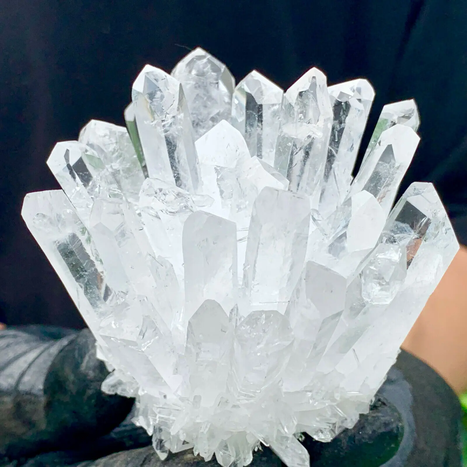 Natural White Phantom Quartz Crystal Cluster,Quartz Crystal Mineral Healing Sample Stone,Home Degaussing Decor 3