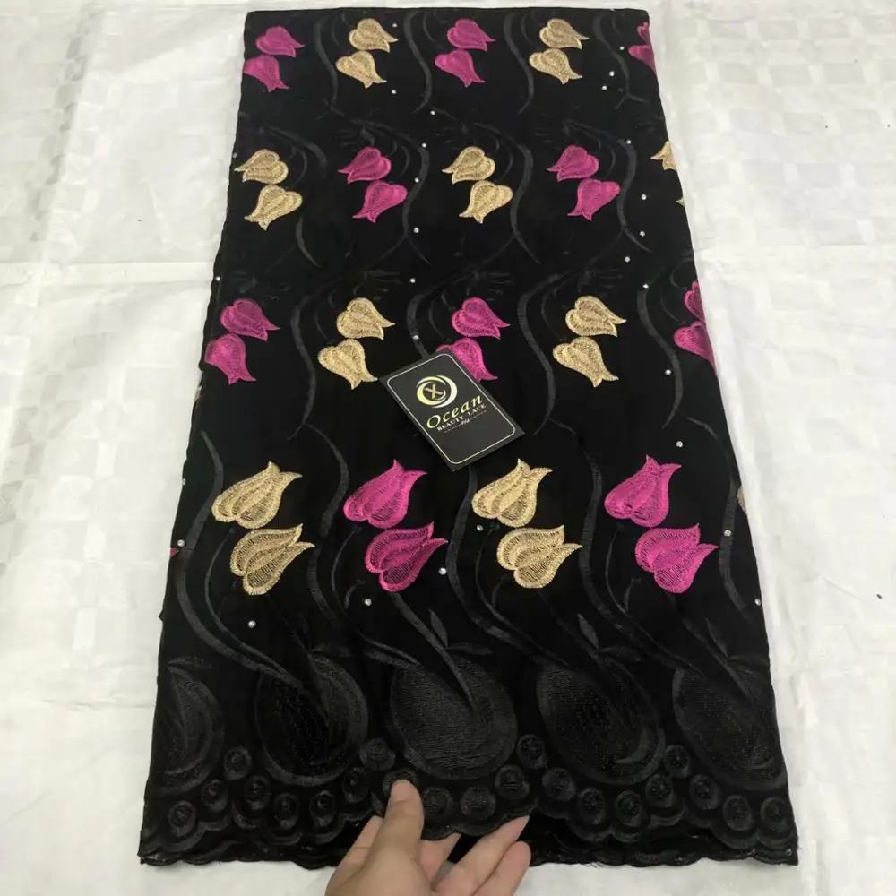 

pretty swiss voile lace 100% cotton fabric with rhinestones,5 yards/pc high quality tissu africain broderie coton brocade fabric