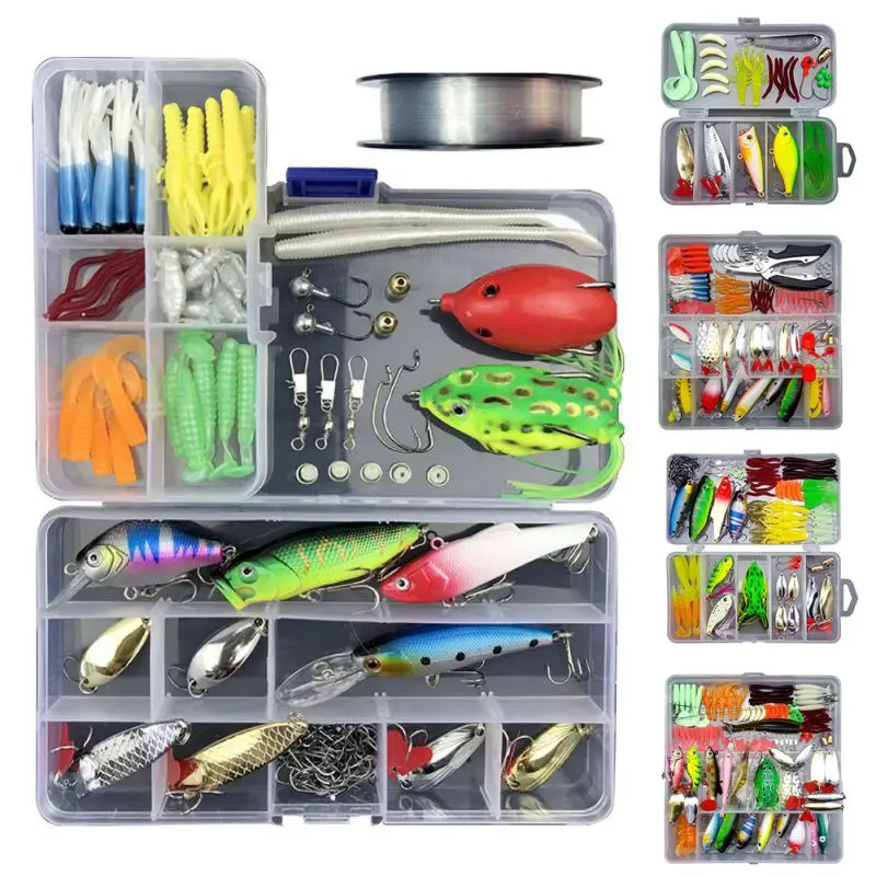  Bait Set Fake Lure Bait Full Swimming Lure Sequin Luminous Hard Fishing Gear Set Fishing Lures Arti