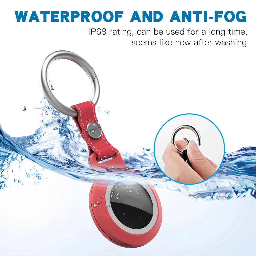 

IP68 WaterProof Case Cove For AirTag with Metal KeyRing Shockproof Anti scratch fall Keychain Sleeve Diving Swim Outdoor Sports
