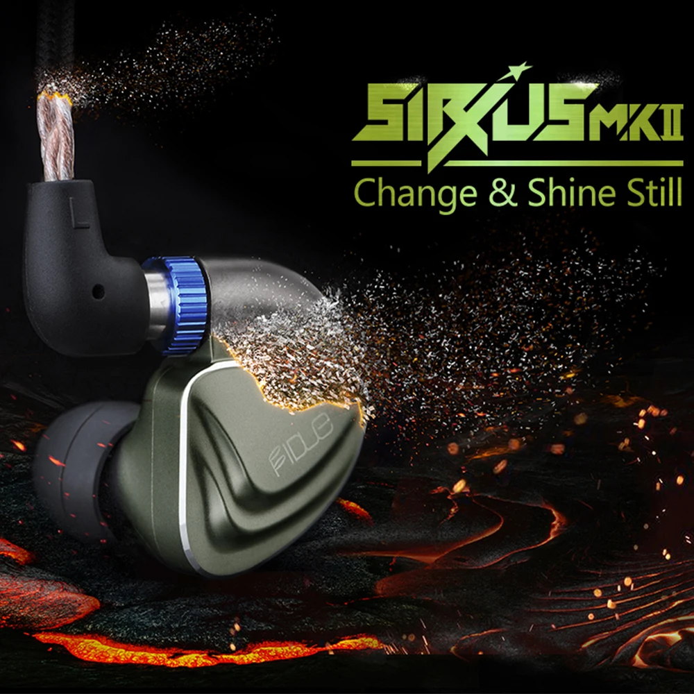 Fidue Sirius MKII In-Ear Earphones Wired HiFi Monitor Line Type Detachable 2.5mm Connectors Hybrid Technology For Mobile Phone |