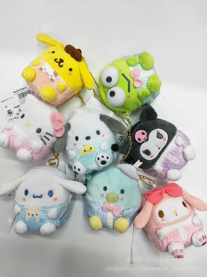 8/лот 8 см плюшевый Кошелек Sanrio KT My melody Мягкий мобильный Cinnamoroll Собака чучела плюшевые сумки для игрушек кулон